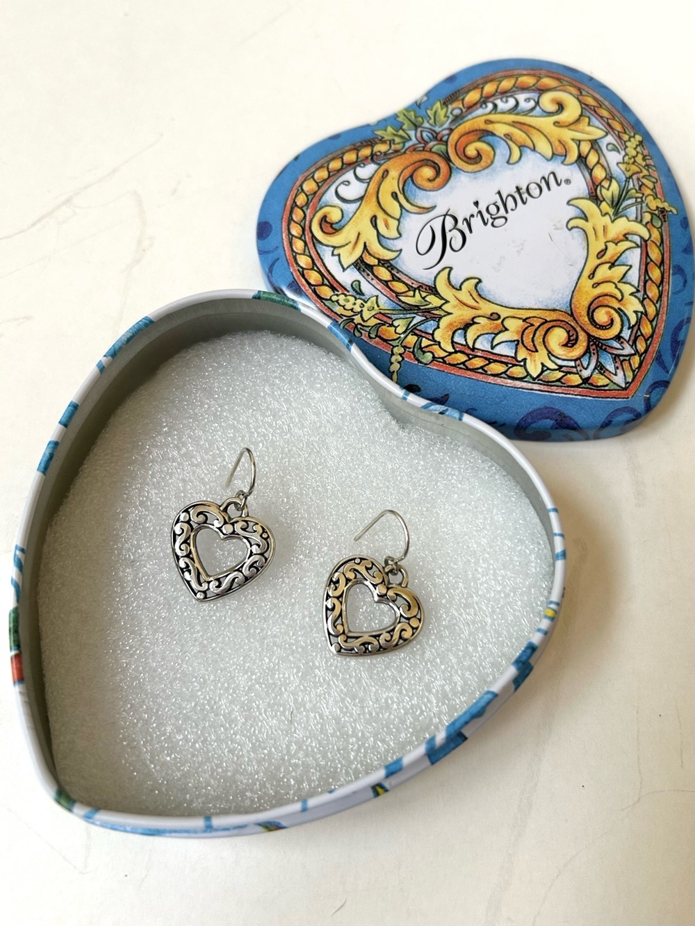 Brighton 925 Silver Heart Drop Earrings - Picture 4 of 5